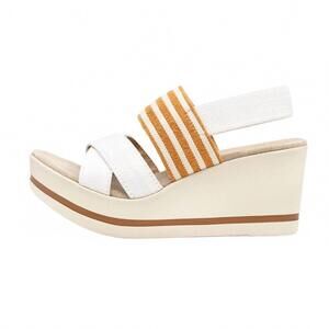 NEW CHARLESTON SHOE CO. women's paris platform wedge in linen